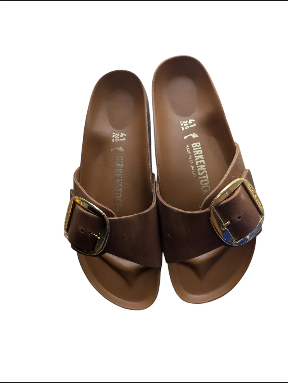Birkenstock Madrid Single Strap Sandals in Brown with Gold Buckle 41EU - Picture 3 of 5
